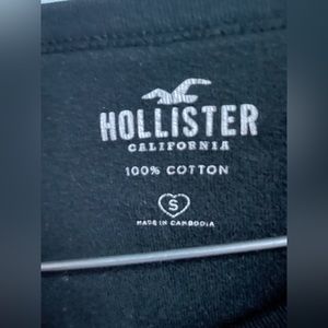 Hollister baby tee cropped top angels black